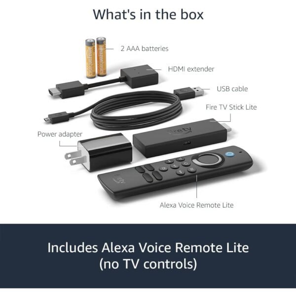 Amazon Fire TV Stick Lite with Alexa Voice Remote Lite, Plays 720p HD & 1080p FHD Video, 8GB Storage, BT 5.0, Dual-Band Wi-Fi 5, HDMI Connector, Stream Movies, Music, TV, Black - Image 3