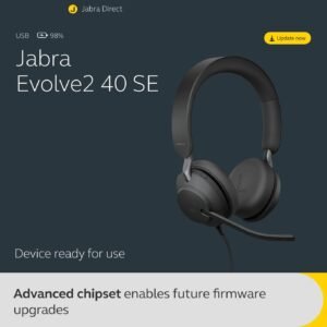Jabra Evolve2 40 SE Wired Noise-Cancelling Stereo Headset With 3-Microphone Call Technology and USB-A Cable - MS Teams Certified, Works with All Other Platforms, Black - Image 3
