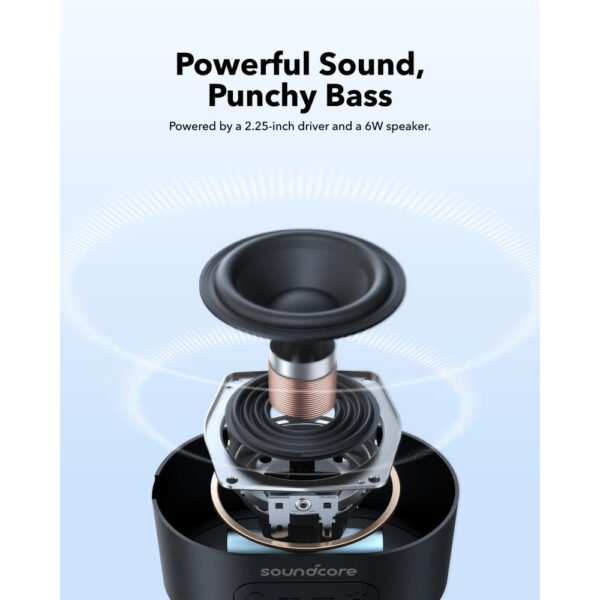 Anker soundcore Pyro Mini Portable Bluetooth Wireless Speaker with Full-Body Light Show, 6W, 10H Playtime, TWS Pairing, RGB Lights, AUX-In, Card Slot, USB-C, Bluetooth 5.3, Portable for Backyard, Outdoors - Black - Image 2