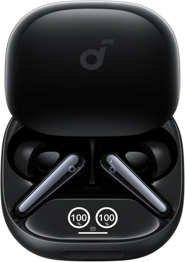 ANKER Soundcore Liberty 4 Pro Headphones, Noise Cancelling, 7 Sensors, 6 Mic AI Clear Calls, Touch Bar, Display, 10.5mm Driver, Titanium-Coated Tweeter, Digital Crossover, Glossy Black - Image 7