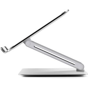 Aluminum Height Adjustable Laptop Stand For upto 11" - 15.6" Laptops - Ergonomic Laptop Stand for Desk, Aluminium Portable Laptop Riser Mount Stand for Laptop (Silver) - Image 3