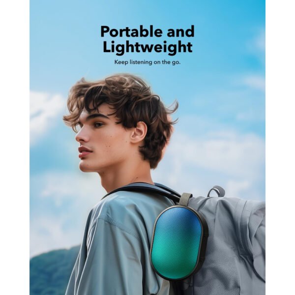 Anker soundcore Pyro Mini Portable Bluetooth Wireless Speaker with Full-Body Light Show, 6W, 10H Playtime, TWS Pairing, RGB Lights, AUX-In, Card Slot, USB-C, Bluetooth 5.3, Portable for Backyard, Outdoors - Black - Image 6