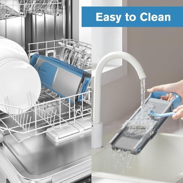 Mandoline Slicer Plus, Biger Size, Adjustable Vegetable Food Chopper Potato Fries Cutter, Detachable Blade, Kitchen Chopping Artifact, Gift (SkyBlue) - Image 5