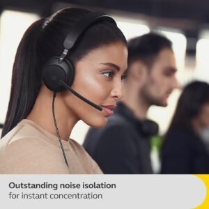 Jabra Evolve2 40 SE Wired Noise-Cancelling Stereo Headset With 3-Microphone Call Technology and USB-A Cable - MS Teams Certified, Works with All Other Platforms, Black - Image 9