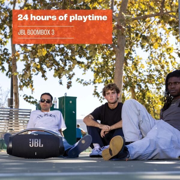 JBL Boombox 3 Portable Speaker, Massive Signature Pro Sound, Monstrous Bass, 24H Battery, IP67 Dust and Water Proof, Partyboost Enabled, Grip Handle, Bluetooth Streaming - Black - Image 3