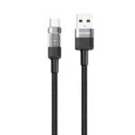 Porodo Braided 3A PD A to C Fast Charging cable with Transparent Head 1.2M - Black