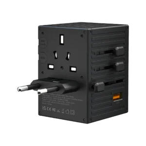 Porodo GaN 5-Port Travel Block Universal Charger, PD 65W Fast Charging, Built-in Safeguards, Dual Fuse, Fuse Protection, 4 USB-C, 1 USB-A, 2500W Max Rated Power (Gray - Image 8