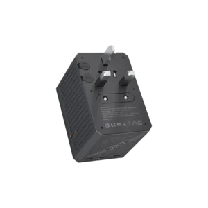 Porodo GaN 5-Port Travel Block Universal Charger, PD 65W Fast Charging, Built-in Safeguards, Dual Fuse, Fuse Protection, 4 USB-C, 1 USB-A, 2500W Max Rated Power (Gray - Image 7