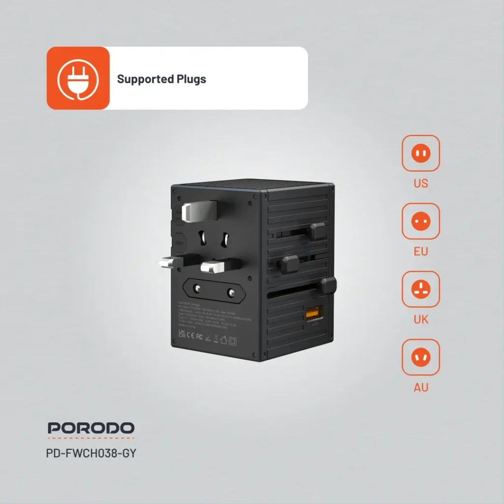 Porodo GaN 5 Port Travel Block Universal Charger 7 All Products