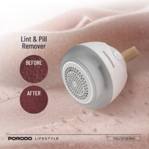 Porodo Lifestyle Fabric Shaver Lint & Bobbles Remover - White - Image 3