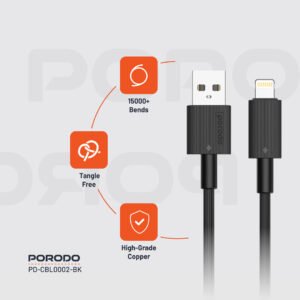 Porodo 3M USB-A to Lightning Durable Charging Cable - Image 9