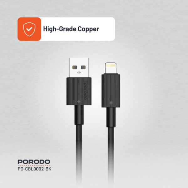 Porodo 3M USB-A to Lightning Durable Charging Cable - Image 6