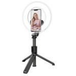 Green Lion Ring Light 6″ Selfie Stick - Black