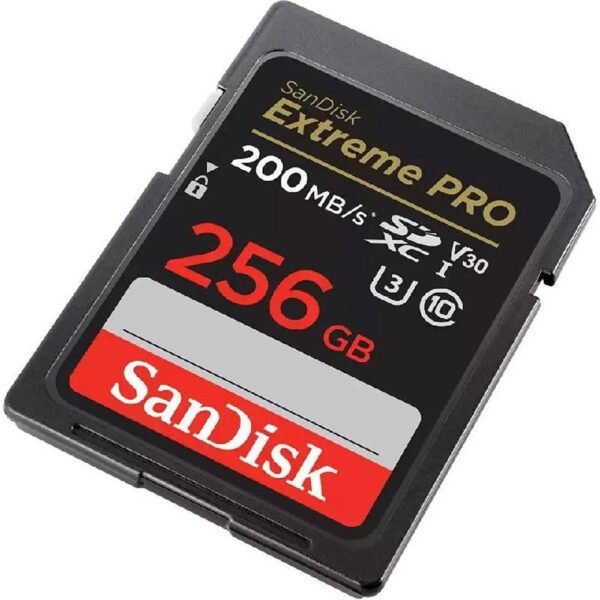 SanDisk 256GB Extreme PRO UHS-I SDXC Memory Card, Max Read Speed 200 MB/s, Max Write Speed 140 MB/s, UHS-I, V30, U3, Class 10, Records FHD, 3D & 4K Video - Image 2
