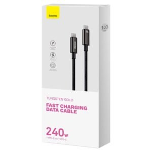 Baseus Tungsten Gold Fast Charging Data Cable Type-C to Type-C 240W - Image 3