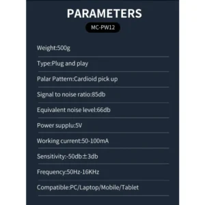 Jmary MC-PW12 Professional USB Microphone For Podcasting, Gaming, Streaming, Recordings - Image 14