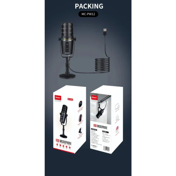 Jmary MC-PW12 Professional USB Microphone For Podcasting, Gaming, Streaming, Recordings - Image 15