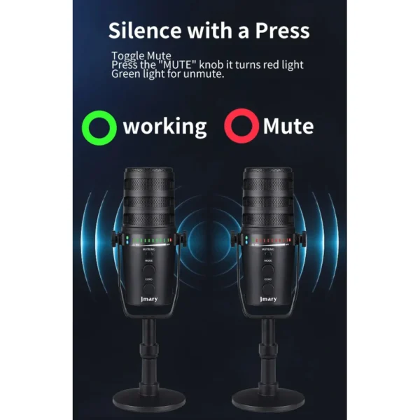Jmary MC-PW12 Professional USB Microphone For Podcasting, Gaming, Streaming, Recordings - Image 8