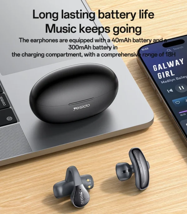 YESIDO YSP27 OWS Wireless Bluetooth-Compatible Ear Clip Earphones Open-Ear Design ENC Noise Cancellation Headset - Image 9