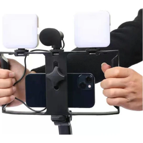 Plokama PK-778 Vlogger Cellphone Video Kit, LED Mobile Camera Photography, Tripod, LED Flashlight, Microphone, Phone Holder, Remote Control - Image 3