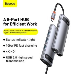 Baseus Metal Gleam 8-in-1 Type-C Multifunctional Hub Adapter - Image 12