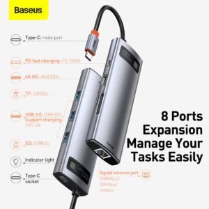 Baseus Metal Gleam 8-in-1 Type-C Multifunctional Hub Adapter - Image 13