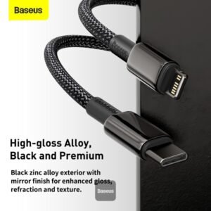 Baseus Tungsten Gold Fast Charging Data iPhone Cable Type-C PD 20W - Image 5