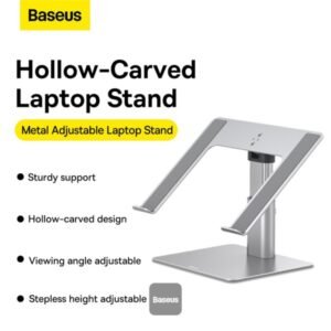 Baseus Metal Adjustable Laptop Stand Compatible With 11 To 17.3 Inches Silver - Image 8