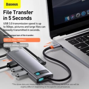 Baseus Metal Gleam 8-in-1 Type-C Multifunctional Hub Adapter - Image 8