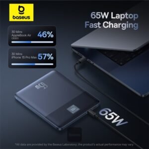 Baseus Blade 2 12000mAh Power Bank | 65W Fast Charging Ultra Thin Digital Display Intelligent Edition Battery Pack For Laptop/MacBook & Phones - Image 9