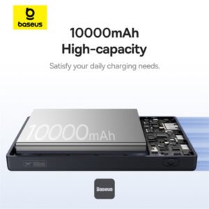 Baseus PicoGo 10000mAh Power Bank with Digital Display 20W Fast Charging - USB-A, 2x Type-C - Black (With Simple Wiring Type-C to Type-C 60W 20V/3A 30cm Black) - Image 4