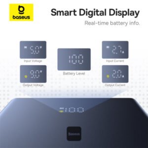 Baseus PicoGo 10000mAh Power Bank with Digital Display 20W Fast Charging - USB-A, 2x Type-C - Black (With Simple Wiring Type-C to Type-C 60W 20V/3A 30cm Black) - Image 7