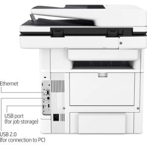 HP MFP M528dn Monochrome Laser Printer, Print Speed 45 ppm, 8.5 x 14" Flatbed Scanner, Print Speed 45 ppm, 1200 x 1200 dpi, 100-Sheet ADF, 8" Color Touchscreen, - Image 7