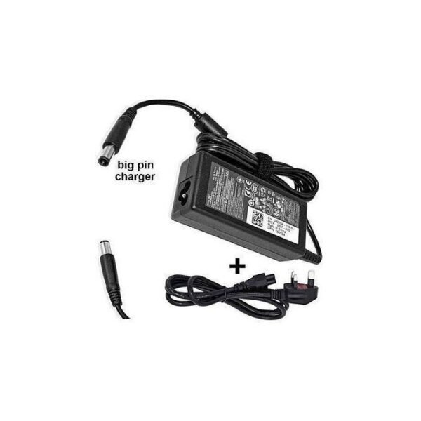 DELL Charger Big Pin 19.5V 65W Adapter Plus Power Cord - Black - Image 2