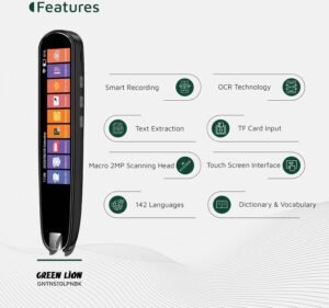 Green Lion Translation Pen 1000mAh Battery, Dictionary & Vocabulary, Macro 2 MP Scanning Head, Touch Screen Interface, Voice Translation, Photo Translation, TF Card Input, Smart Recording - Image 9