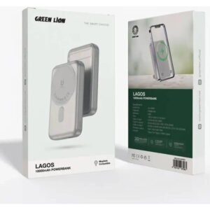 Green Lion Lagos Power Bank 10000mAh, PD 20W Fast Charging, Compatible with MagSafe, 15W Wireless Charging, Strong Magnetic Adsorption, Built-in Stand, Compact & Portable (Titanium) - Image 4