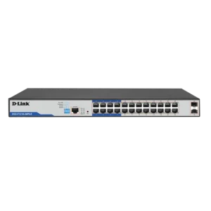 DLINK DGS-F1210-26PS-E 26-port Switch, 10/100/1000Base-T, Long Range 250m, PoE+, Smart Switch with 24 PoE Ports, 2 SFP Ports