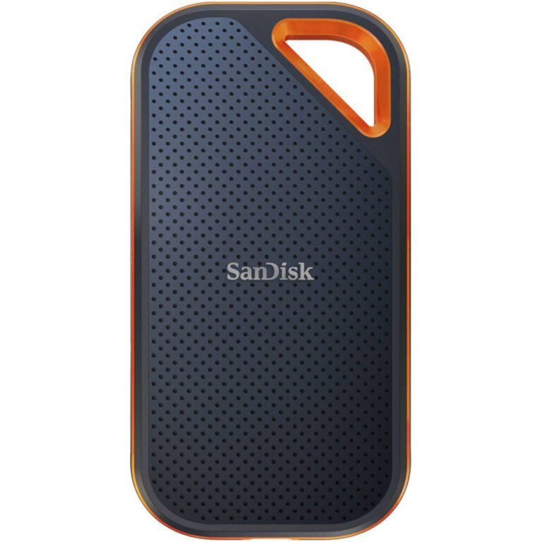SanDisk 2TB Extreme PRO Portable SSD V2, USB 3.2 Gen 2x2 Type-C, Up to 2000 MB/s Read & Write Speeds, 256-Bit AES Hardware Encryption, Carabiner Loop, IP55, Black
