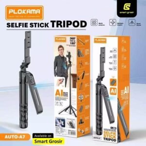Plokama Auto-A7 AI 360° Rotating Tripod Portable Selfie Stick with Automatic AI Face Tracking