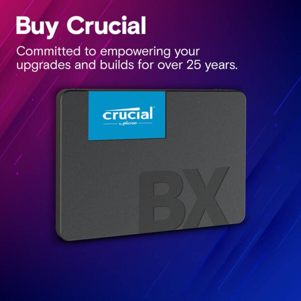 Crucial BX500 SATA 2.5" Internal SSD, 500GB Capacity, 540 Mb/s Sequential Read, 500 Mb/s Sequential Write, 120TB TBW SSD Endurance, Black - Image 7