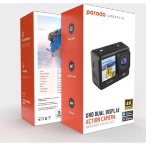 Porodo 4K UHD Dual Display Action Pro Camera Waterproof Case Included, Multiple Shooting Modes, 16MP HD Photos, Battery Capacity 900mAh, Charging Time 3H, WiFi - Image 3