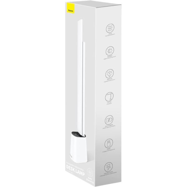 Baseus LED Desk Lamp Auto-Dimming Table Lamp Eye-Caring Smart Lamp Touch Control 47" Wide Illumination 250 Lumens 5W 3 Color Modes for Home Office, Living Room, Bedroom, Painting (White) - Image 2