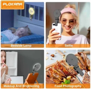 PLOKAMA U20 Ring Led Selfie Mirror Clip HP Practical Mirror Clip for Selfies & Content with Cellphone Rear Camera with LED Ring light - Image 7