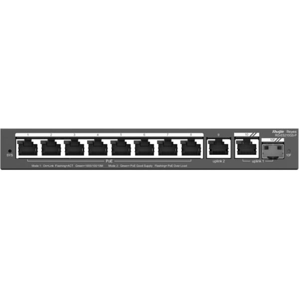 Reyee RG-ES210GS-P 10-Port Gigabit Smart Cloud Managed PoE Switch - Image 2