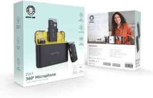 Green Lion 3 IN 1 360 Microphone USB-C Lightning Head,360 Reception Black - Image 3