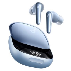 soundcore Liberty 4 Pro by Anker, Noise Cancelling Wireless Earbuds, 7-Sensor and Real-Time Adaptive Noise Cancelling, 2× Faster Charging, Studio-Level Hi-Fi Music, Clear Calls with 9 Mics and AI BLUE