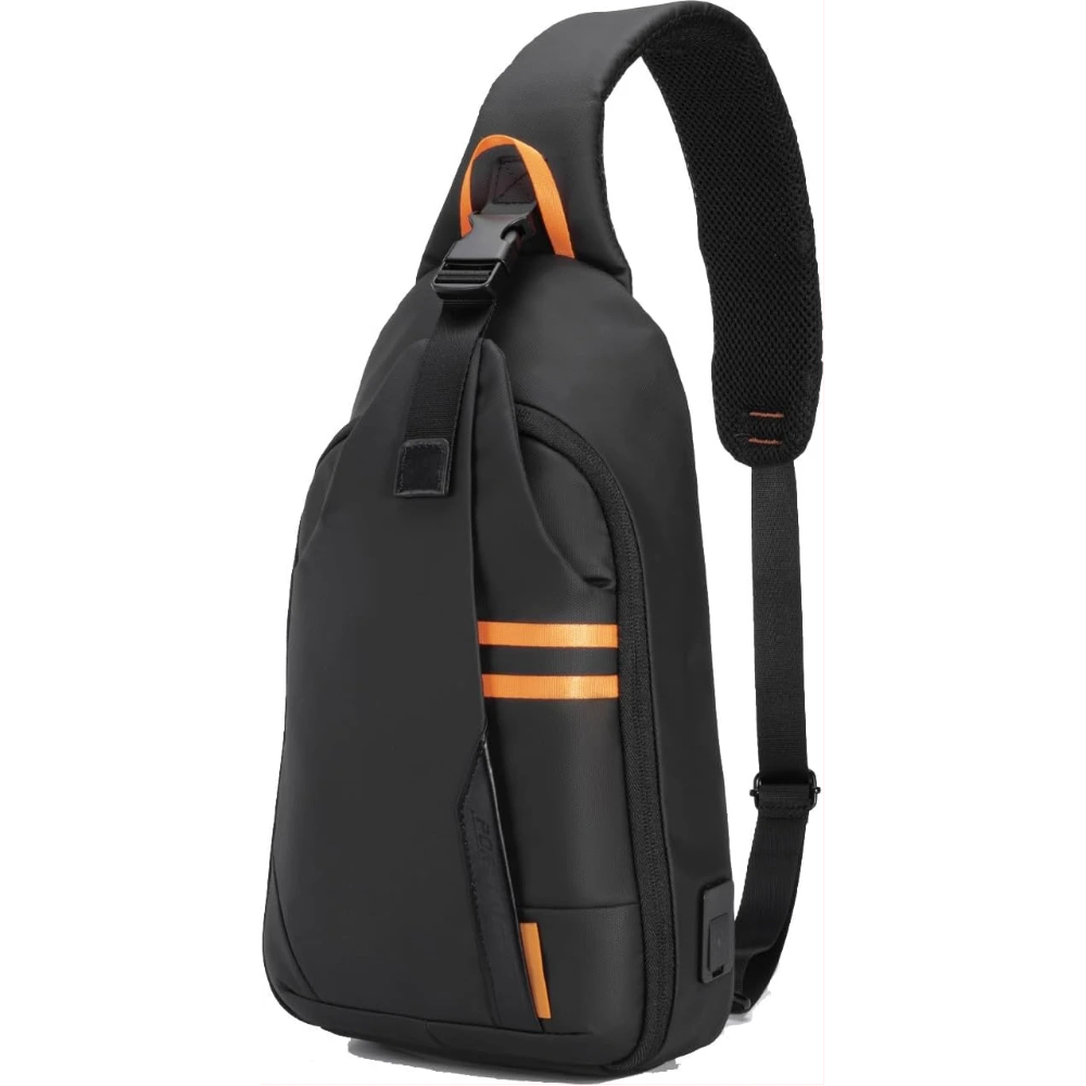 Porodo Gaming Water-Resistant PU Sling Bag With USB-C Port | Black