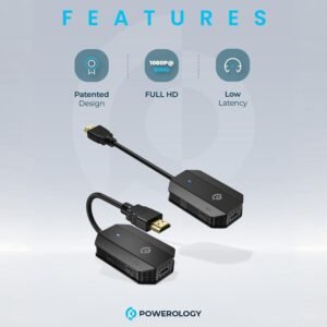 Powerology Wireless HDMI Mirroring Adapter Pair: Full HD 1080P with USB-C Cable - Image 2