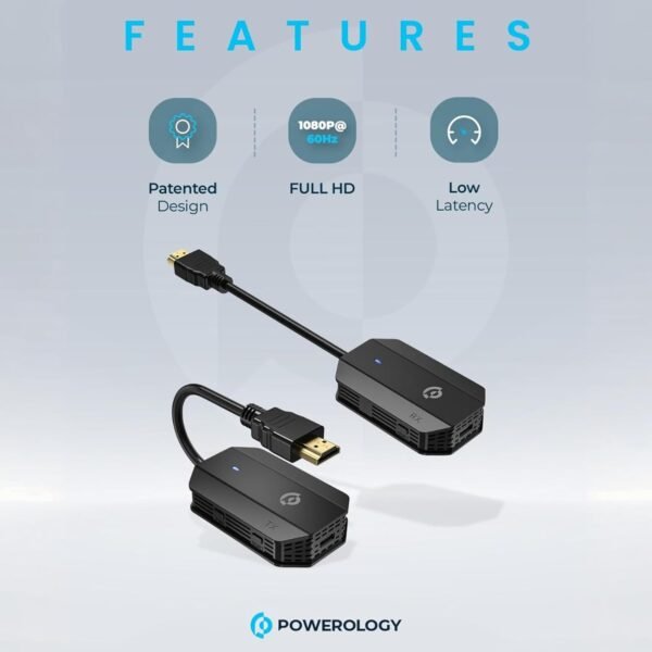 Powerology Wireless HDMI Mirroring Adapter Pair: Full HD 1080P with USB-C Cable - Image 2