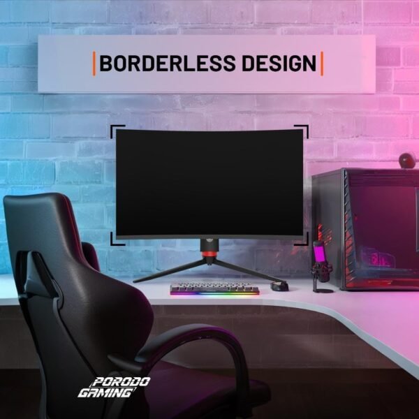Porodo 280Hz 27 Inch Curved Gaming Monitor,1920 × 1080 (FHD), AMD FreeSync Technology, - Image 4